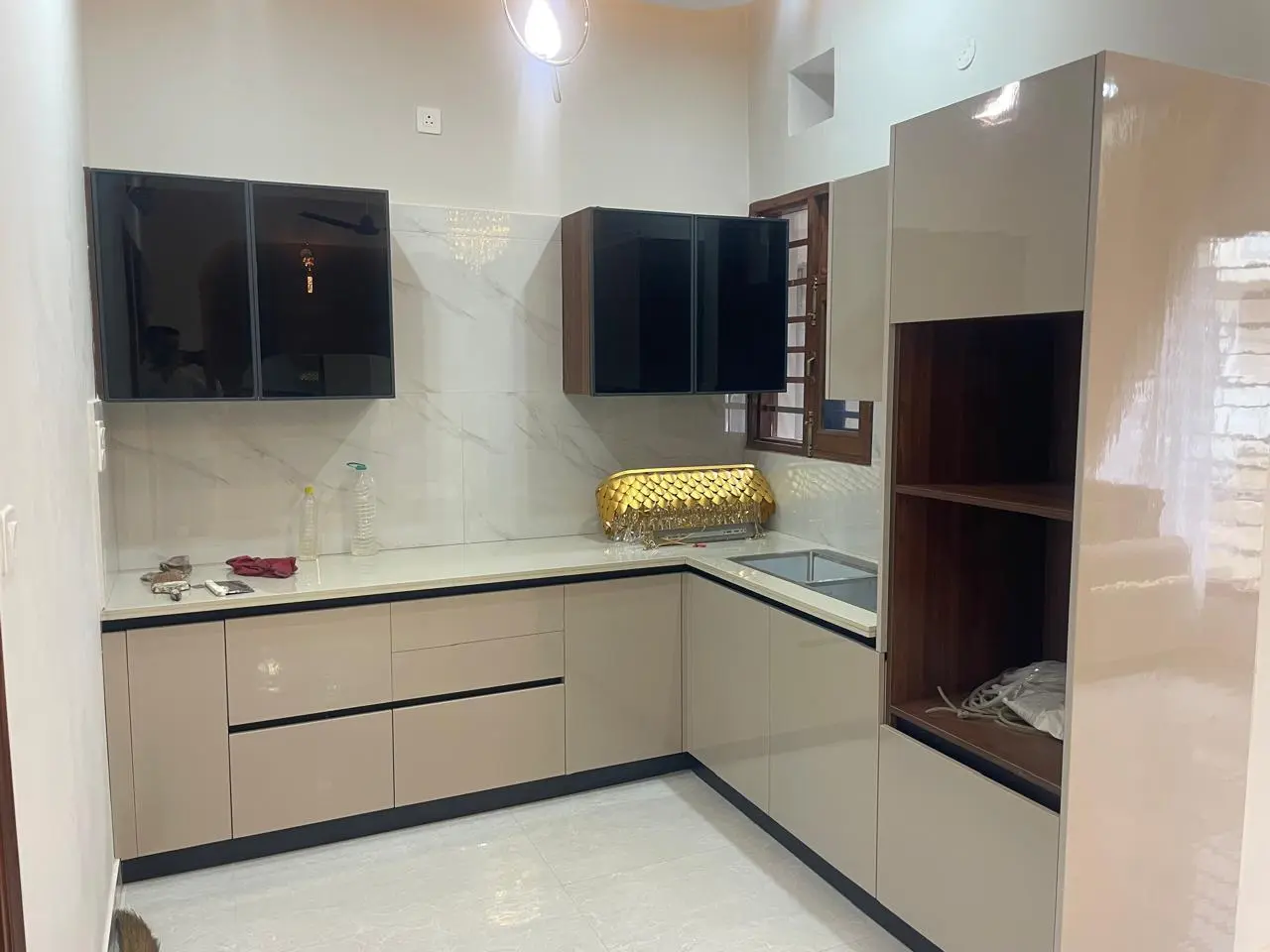 Kitchen, Aman Floors 2 BHK Furnished Flat, Rs. 00.90 Lacs, 100-150 Gaj,Kharar Kurali Road, Kharar, Mohali